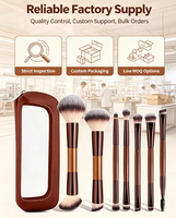 Ensemble de pinceaux de maquillage professionnels avec étui de voyage, poils synthétiques doux, kit cosmétique pour fond de teint, fard à joues, fard à paupières, outil de beauté pour femmes