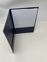 Carpeta Portafichas Personalizada Plateada con Logotipo Azul Marino para Negocios
