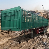 JINFENG Nouvelle semi-remorque à double plateau en acier de 60 tonnes, 3 essieux, 15 m, à ridelles hautes automatiques pour bétail, pneus 12R22.5, usage intensif