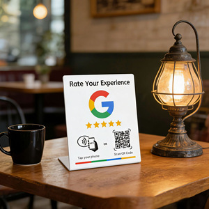 บัตรรีวิว Google พร้อมแท่นวาง NFC QR Code สำหรับร้านอาหาร โรงแรม บาร์ รีวิวเองได้ 504 บิต ลบข้อมูลได้ 10,000 ครั้ง - Product Image 4