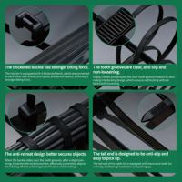 Attaches de câble en nylon de qualité industrielle, attaches en plastique autobloquantes en noir et blanc, solides et durables
