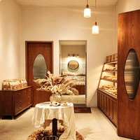 Vitrine de présentation de pâtisseries sur mesure avec éclairage LED/design intérieur de boulangerie