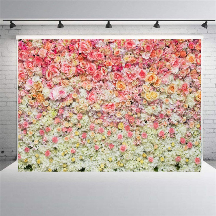 Fondo de pared de flores para ducha de boda, 150x210cm, rosa, Floral, cumpleaños, impreso