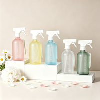 Diffuseur d'ambiance 16 oz, flacon pulvérisateur noir, flacon rond Boston 500 ml, flacons pulvérisateurs en verre de luxe pour la pièce et les textiles, avec pulvérisateur à gâchette