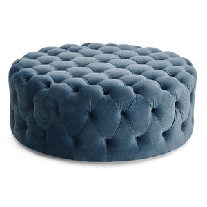 Hot Selling Modern Home Furniture Round <strong>Velvet</strong> Fabric Tufted Pouf Ottoman Stool <strong>Coffee</strong> <strong>Table</strong> - Product Image 1