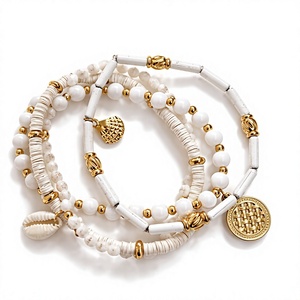 Bohemian Geometric Glass Beads Eco-Friendly Handmade <b>Bracelets</b> <b>Set</b> Charms Gold Plated Unisex Gift Fashion Jewelry - Product Image 1