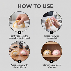 Jouet à presser en forme de boulette kawaii de haute qualité, confortable au toucher, peut soulager le stress, adapté aux loisirs et au divertissement - Product Image 6