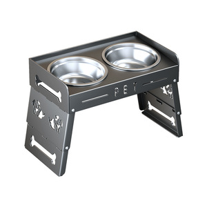 Bol pliable en acier inoxydable pour animaux de compagnie, anti-renversement, pour chien et chat, mangeoire à alimentation lente, forme carrée X04 05 - Product Image 2