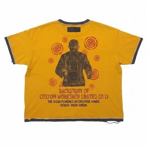 <span class=keywords><strong>T</strong></span>-Shirt Grafica Edizione Limitata Custom Workshop 13, Personalizzabile su Ordinazione, con Patch Fotografica a Silhouette e Rivetti, Modello Boxy per Uomo e Donna - Product Image 4