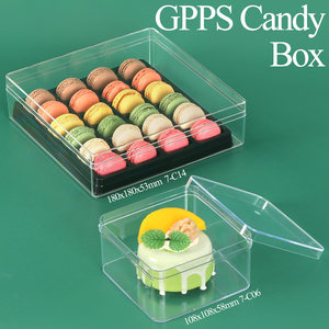SUNSHING Transparent Food Grade Tiramisu Container Large Acrylic Cube <b>Cake</b> <b>Boxes</b> <b>Clear</b> Wedding Favor Chocolate Cookie Food Box - Product Image 1