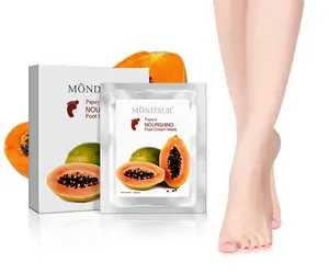 Private Label Wegwerp Draagbare Voet Spa Sok Smoothing En Diepe Hydraterende Papaya Voet Crème Masker