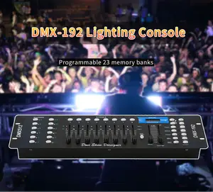 หมวก 16 ช่อง dmx 512 controller เวที dmx แสงคอนโซลควบคุม 192