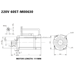 220V 200W 0.64N.M 3000RPM 60ST-M00630 CNC Servomotor Motor eléctrico Motor síncrono con servocontrolador <span class=keywords><strong>H2N</strong></span>-15A - Product Image 2
