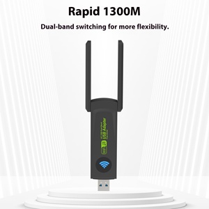 Dual-Band Gigabit 1300Mbps không dây Card mạng USB <span class=keywords><strong>Wifi</strong></span> Receiver Drive-miễn phí cho máy tính xách tay bên ngoài 5G Phụ Kiện máy tính - Product Image 4