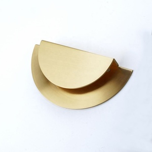 Poignée semi-circulaire de luxe en laiton, poignée de meuble demi-lune, quincaillerie pour chambre et cuisine, boutons et poignées - Product Image 5