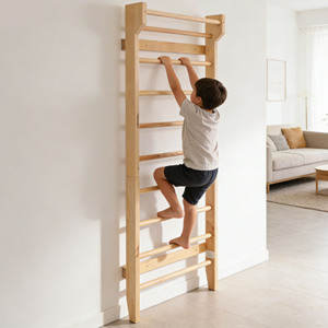 Muro de escalada de madera para niños, estructura de escalada interior, escalera de madera, barra de pared, escalera de pared, gimnasio en casa para niños - Product Image 5