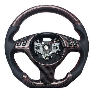 Volante de Cuero Liso de Alta Calidad y Fibra de Carbono para BMW E46 M3 M6 E61 E62 E63, en Oferta - Product Image 1