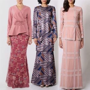 女性用シンプルスタイルBaju Kurungドレスインドネシア美しいイスラムブラウスMelayu服コットンイスラムドレス - Product Image 6