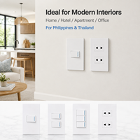 Interruptor de Pared Blanco de 120x70mm, Enchufe de 1/2/3 Vías, Interruptor de Luz, Tomacorriente Universal para Filipinas, Tailandia, Sudeste Asiático