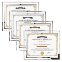 Cadres de certificats d'honneur en verre, cadre photo en verre argenté personnalisé A4, porte-documents en verre pour récompenses et diplômes