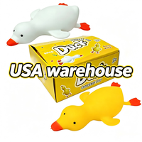 Jouet Squishy Géant Canard 14 pouces (36*16.5cm) Jaune et Blanc Réaliste, Grand Modèle Jumbo, Entrepôt USA