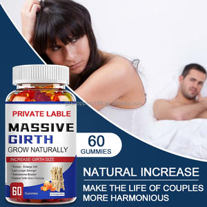 プライベートレーベルの男性大規模な胴回りが自然に成長し、胴回りのサイズが厚くなり、最後に強くなったアシュワガンダグミ - Product Image 3