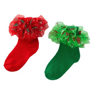 Nouvelles chaussettes en dentelle pour enfants 2025, chaussettes de Noël avec nœud papillon, chaussettes mignonnes pour bébés princesses - Product Image 5
