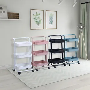 Organizador de prateleira com rodas, pp, 3-tier, utilitário para casa, cozinha, banheiro, metal, pó, revestimento, carrinho, prateleira de armazenamento, carrinho de rolamento