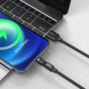 Cavo per caricatore USB-C veloce per <span class=keywords><strong>Apple</strong></span> <span class=keywords><strong>iPhone</strong></span> 540 gradi rotanti per tessere magnetiche di ricarica e dati in Nylon cavo per cellulare - Product Image 5