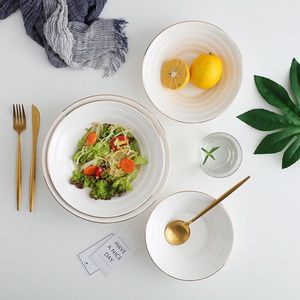 Moderno restaurante japonés respetuoso con el medio ambiente de alta calidad de gran tamaño de porcelana roscada de cerámica frutas ensalada sopa <span class=keywords><strong>Ramen</strong></span> <span class=keywords><strong>Bowl</strong></span> blanco - Product Image 5
