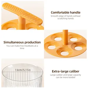 Molde manual translúcido para 5 albócalas, herramienta para hacer dumplings de carne y arroz, utensilio para dumplings transparentes - Product Image 5