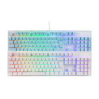 OEM USB 104 Keys Wired RGB LED Mechanical Gaming Cheap Keyboard Double Injection Keycaps Gamer Desktop PC Computer Printed logo