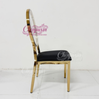 Chaises de banquet de luxe en métal doré pour hôtel, mobilier de réception, tables et chaises pour événements et fêtes de mariage