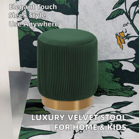 Tabouret convertible pour enfants, ottoman moderne en velours et bois, meubles de chambre à coucher, salon, usage domestique de luxe, hôtel, école, entrepôt