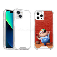 4 Coins Antichoc Transparent Covers Sublimation Blank Phone Case Pour iphone 14pro max 13 12 11 15Plus 16 Pro MAX 2D TPU + PC
