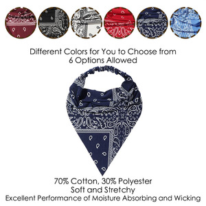 Foulard Elastico per <span class=keywords><strong>Capelli</strong></span> Grande, <span class=keywords><strong>Bandana</strong></span> Triangolare Boho <span class=keywords><strong>con</strong></span> Clip, Fascia Antiscivolo <span class=keywords><strong>con</strong></span> Stampa Paisley, <span class=keywords><strong>Bandana</strong></span> alla Moda per Ragazze - Product Image 2
