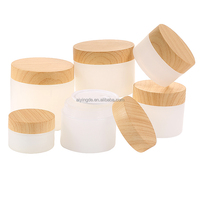 Pot de crème pour le visage 20g 30g 50g 150g 200g 250g pp avec couvercle en bois Emballage de lotion pour le corps nettoyant pour le visage Matière plastique