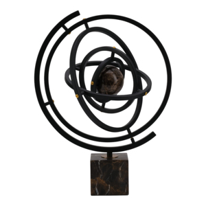 <b>Circular</b> Sculpture Ornament Metal Accent Display for Home Office <b>Shelf</b> Decor - Product Image 2