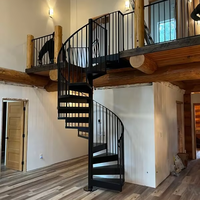 DB Moderne Durable Moderne Intérieur En Acier Center Post Stringer Escalier En Spirale avec Barre Verticale Rampe