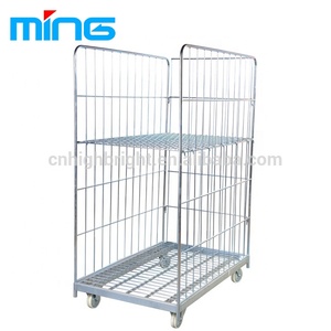 High Quality 2 Side Multipurpose Galvanized Roll Cage Trolley Container - Product Image 6