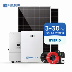 Sistem daya tenaga surya 5kva rumah, dinding daya 3-30kw sistem panel surya lifepo4 untuk sistem surya 5 10 kva