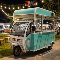 Chariot alimentaire électrique multifonctionnel à 3 roues, stand mobile commercial pour le petit-déjeuner et les collations