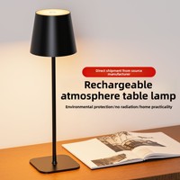 Lampe de table LED 3 CCT à pied haut, design moderne et minimaliste, télécommande, rechargeable, interrupteur tactile pour restaurant, hôtel, usage domestique