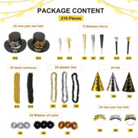 Kit de Faveurs de Fête « Tycoon d'Or » avec Chapeaux Coniques et Lunettes, Kit d'Accessoires de Costume de Milliardaire DIY pour le Réveillon du Nouvel An