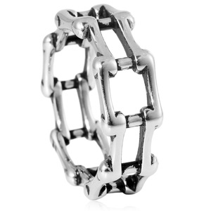 yunnique Men's <b>Titanium</b> Steel <b>Ring</b> Car Chain Geometric Design Steel Gold Color Gift Jewelry - Product Image 3