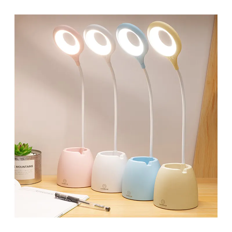 Hot sale led table lamp rechargeable learning anti-myopia student dormitory bedside desk bedside folding table lamp