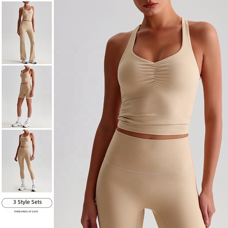 ABX8001-2 Quick Dry Lightweight Crossback Sports Wear High Elastic Yoga Clothes Essentials Tank Top Women with Bra