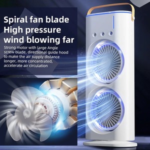 Dual Head <b>Spray</b> Tower Fan with Control Mis Humidifier Rechargeable Desk Fan with 3 Wind Speed for Home Office Travel Camping - Product Image 3