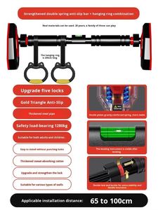 Barre horizontale en acier pour gymnastique à domicile, sans perçage, à fixer sur la porte, pour les sports des enfants - Product Image 4