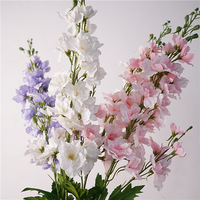 Fleurs artificielles modernes en plastique faites à la main, Delphinium - Fleurs au toucher réel en gros pour la décoration de mariage, de Pâques et de Noël